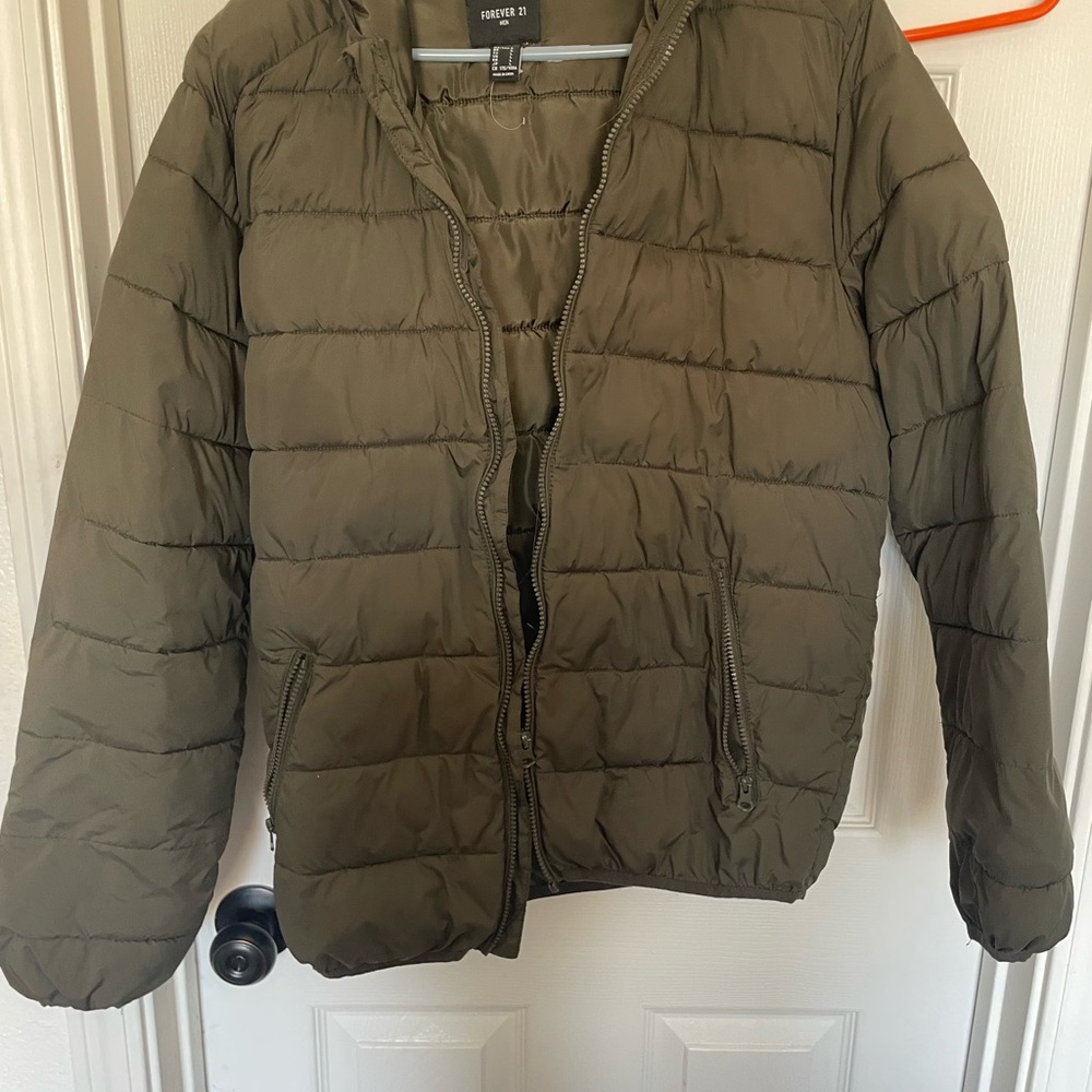 Olive Green Puffer Jacket